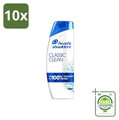 Image de 10 flacons de shampooing Head & Shoulders Classic Clean - 400 ml - Lot de 10