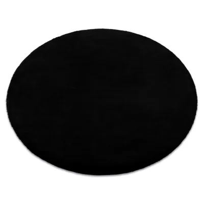 Produktbild von Teppich BUNNY Kreis schwarz IMITATION VON KANINCHENPELZ Schwarz rund 200 cm