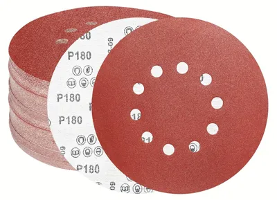 Immagine prodotto di Carta abrasiva a disco, diametro 225 mm, grana P180, per levigatrici angolari - confezione da 15 pezzi