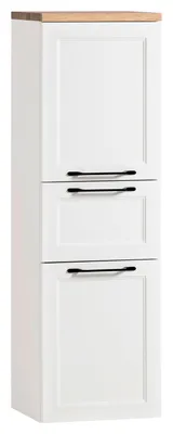Produktbild von Midischrank - Weiß matt - Wotaneiche Nachbildung - B 40 cm - 2 Türen - 1 Schublade