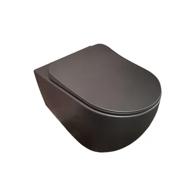 Produktbild von BB INFINITY Wand WC Toilette WC-Becken spülrandlos mit SoftClose TakeOff WC-Sitz, anthrazit matt