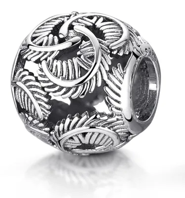 Image de MATERIA by Matthias Wagner - Pendentif charm en argent 925 vieilli avec plumes, pour bracelet 550