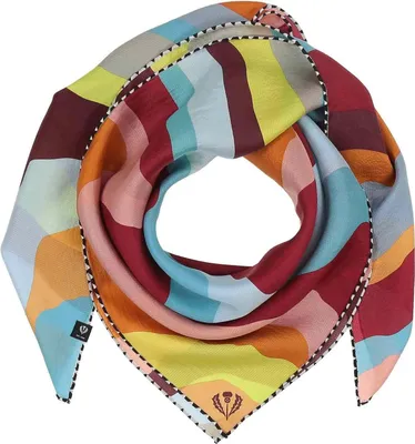 Produktbild von FRAAS Tuch Silk Crepe Scarf In Wave-Design Denim Dust mehrfarbig