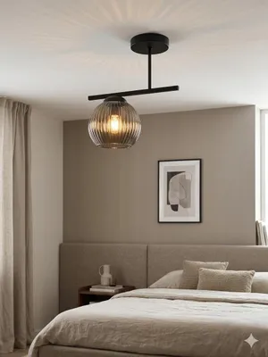 Produktbild von Euro-Lamp Deckenleuchte Nexus 1, Schwarz, Lampenschirm mit Rillen, 1X60W, Hersteller