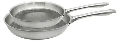 Image de Set de 2 poêles 24 et 28 cm en acier inoxydable et revêtement sans Elo Relief Passion