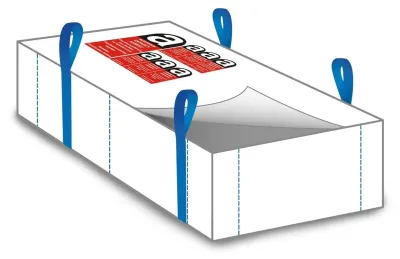 Productafbeelding van Platenzak voor asbest groot 320 x 125 x 30 cm buitenmaat, binnenmaat 316 x 121 x 25 cm, SWL 1500 kg, veiligheidsfactor 5:1