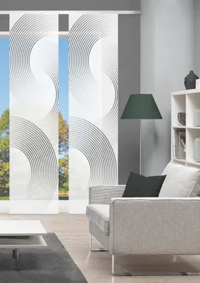 Produktbild von BEXON Schiebegardine, Halbkreismotiv, halbtransparent, 260x60 cm