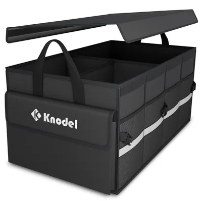 Obrázek produktu pro Organizér do auta, skládací víko, pořádač do kufru, černý