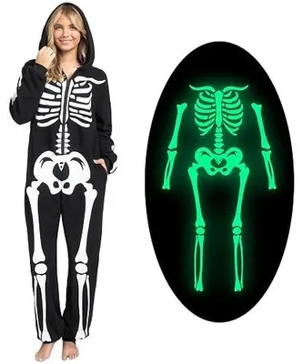 Zdjęcie produktu dla Kostium szkieletu damski świecący w ciemności halloween impre