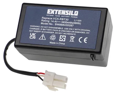 Produktbild von EXTENSILO Akku Ersatz für Samsung DJ43-00006A, DJ96-00152B, DJ43-00006B, VCA-RBT30, DJ96-00203A für Staubsauger (3400 mAh, 14,4 V, Li-Ion)