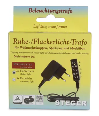 Produktbild von Riffelmacher Ruhe / Flackerlicht Trafo 78529 | für 3.5-4.5V Birnchen/3.5V LED Lämpchen