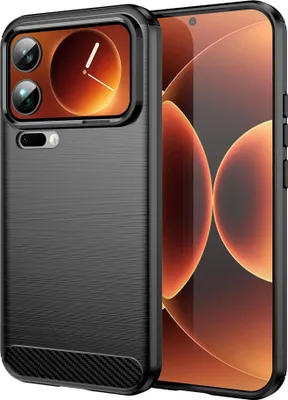 Image de TPU Housse pour Xiaomi 17 Pro Max Carbon Fiber Design Texture Protection Cover Noir