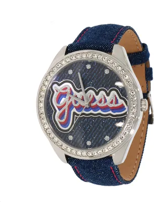 Produktbild von Guess W1276L1 Damen-Armbanduhr, Edelstahl-Gehäuse, Leder-Armband