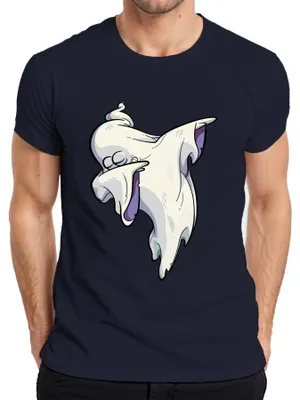 Produktbild von Halloween Geist Dab Cartoon Gespenst Spukhaus Gruselig Dabbing Herren T-Shirt, Navy, XXL