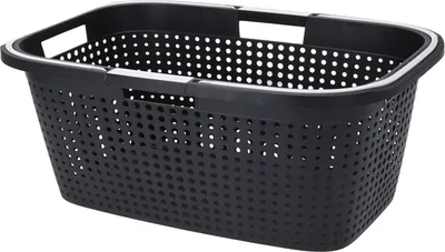 Produktbild von Tragbarer Wäschekorb Wäschesammler mit Henkel 90% recycelt Schwarz
