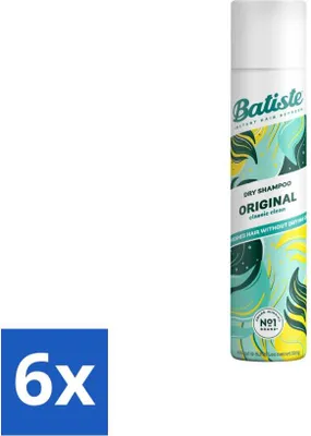 Productafbeelding van Batiste – Original – Droogshampoo – Klassieke, frisse geur – Geeft volume en textuur – 200 ml - Voordeelverpakking - 6 stuks