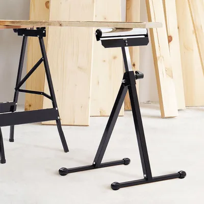 Produktbild von YZNAHRE Rollenbock höhenverstellbar 2x Rollenständer 68-107cm Rollbock Klappbock mit Antirutschfüßen, bis 60kg/Stück