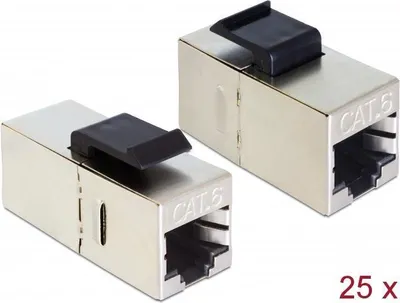Produktbild von DELOCK Keystone Modul RJ45 Bu > RJ45 Bu Cat.6 kompakt 25 Stk