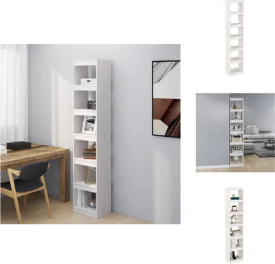 Zdjęcie produktu dla vidaXL Regał/przegroda do pokoju biały 40x30x199 cm lite drewno sosnowe - Regały i biblioteczki