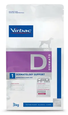 Obrázek produktu pro Virbac Dog Dermatology Support 3kg Suché krmivo veterinární pro psy s dermatitidou a ztrátou srsti, zánětem kůže