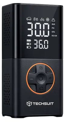 Obrázek produktu pro Techsuit - Car Compressor GoInflate bezdrátový kompresor do auta, baterka, 4000 mAh, powerbanka, průtok vzduchu 17 l/min, 150 PSI - černý