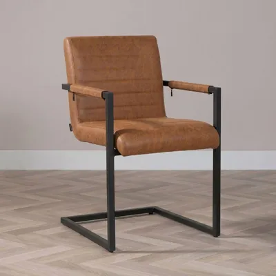 Produktbild von Bronx71 Esszimmerstuhl Block mit Armlehne cognac