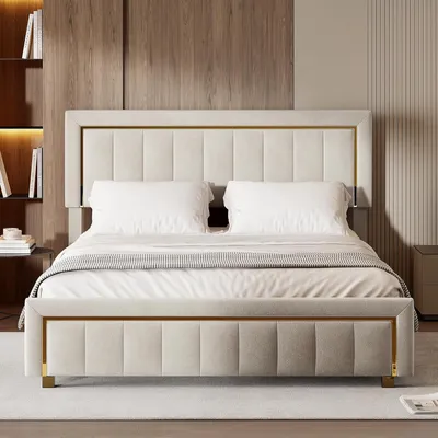 Zdjęcie produktu dla Łóżko dwuosobowe tapicerowane - Łóżko z pojemnikiem - Stelaż łóżka - Sofabed - Łóżko gościnne - 160x200 cm - Obicie