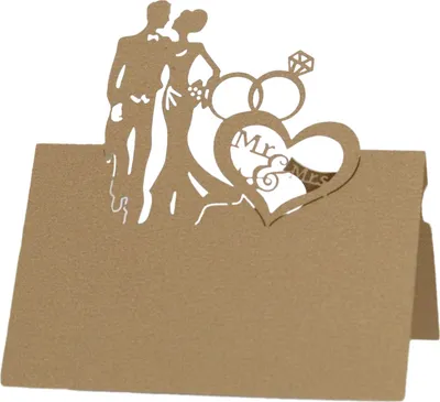 Image de 50 cartons de table de mariage, découpe laser Monsieur & Madame Groom mariée cartes de numéro de table pour le mariage, cartons de table vierges