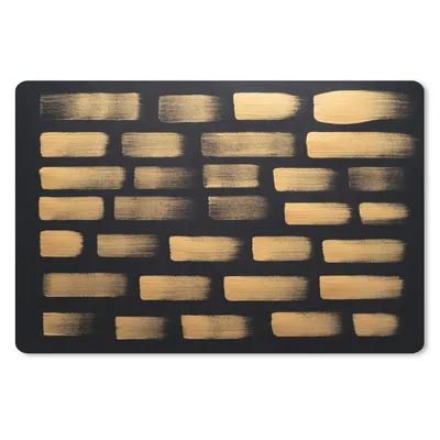 Produktbild von MuchoWow® Schreibtischunterlage Goldene Streifen auf schwarzem Hintergrund 60x40 cm - XXL Mauspad - Großes Mauspad