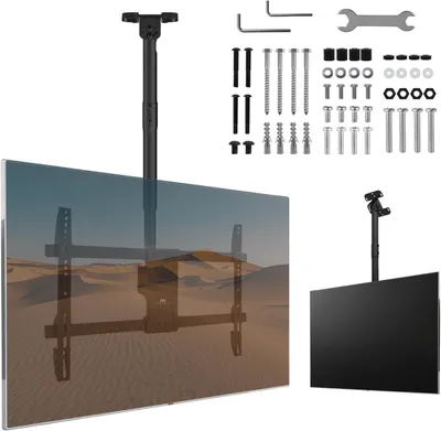 Immagine prodotto di Supporto a soffitto per TV da 43-86" - Capacità di carico: 60 kg - Inclinabile di -25° - Rotazione di 180° - Regolabile in altezza da 485 a 925 mm - Standard VESA fino a 600x400 mm