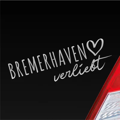 Produktbild von Auto Aufkleber Bremerhaven verliebt Herz Stadt Heimat Liebe Car 19x6 cm Silber Sticker Heckscheibenaufkleber