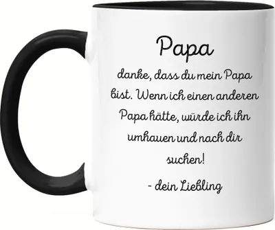 Produktbild von Einen anderen Papa würde ich umhauen und dich suchen Tasse Schwarz Geschenk Vatertag Lustig