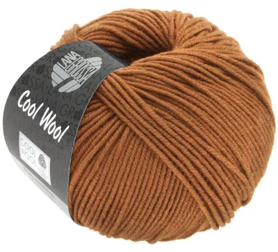 Immagine prodotto di Lana Grossa COOL WOOL 50 g di filato per maglieria di facile manutenzione in Lana extrafine 95 colori Colore 2054 - Caramello