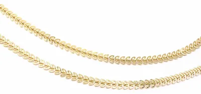 Produktbild von Vintageparts Gliederkette Messing 18K Goldbeschichtung, Blattglieder, 1 m