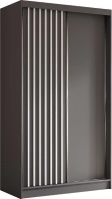 Produktbild von AGMAT Schwebetürenschrank Nevada, Kleiderschrank mit 2 Türen, Moderne Garderobe in Farbe: Graphit, Schrank in Größe: 120 x 216 x 61 cm