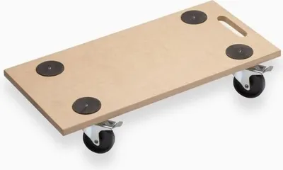Obrázek produktu pro Válečkový vozík, nosnost 200 kg, válečky 75 mm s brzdou, protiskluzové podložky