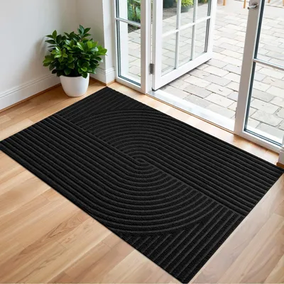 Immagine prodotto di Tappetino antiscivolo per interni ed esterni, 90x150 cm, grigio e nero
