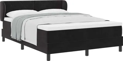 Zdjęcie produktu dla Łóżko sprężynowe Z zagłówkiem Czarny 140 x 190 cm Aksamit