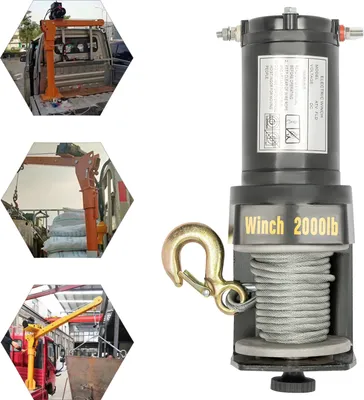 Obrázek produktu pro Elektrický zvedák, DC12V Elektrický zvedák s rukojetí, zvedací/tahací zařízení s ocelovým lanem
