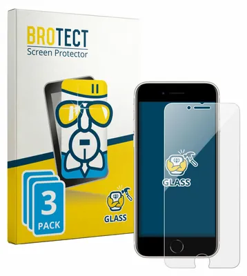 Produktbild von 3x BROTECT Schutzglas für Apple iPhone SE 3 2022 / SE 2 2020 / 8 / 7 / 7 Red Displayschutz 9H Glas klar transparent