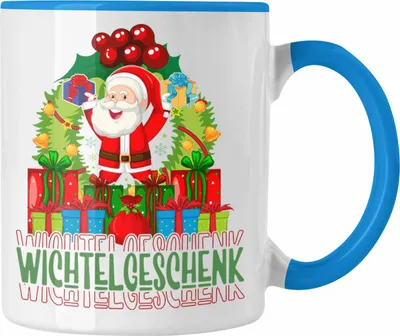 Produktbild von Trendation - Schrott-Wichtelgeschenk für Frauen Kollegen Geschenk Wichteln Weihnachten Weihnachtsmann Geschenkidee Schrottwichteln (Blau)