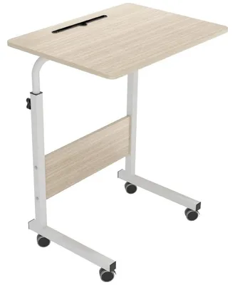 Produktbild von Höhenverstellbarer Laptop-Tisch mit Rollen 60 x 40 cm Weißer Ahorn
