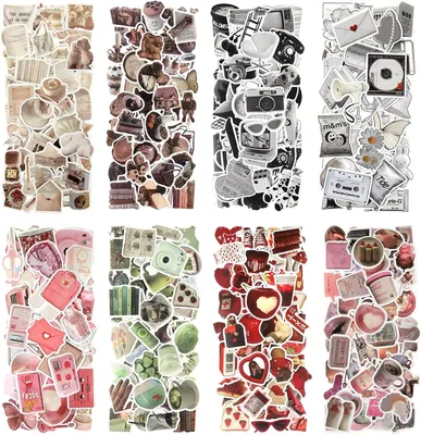 Image de Lot de 480 autocollants, 8 motifs différents, pour carnets et ordinateurs portables