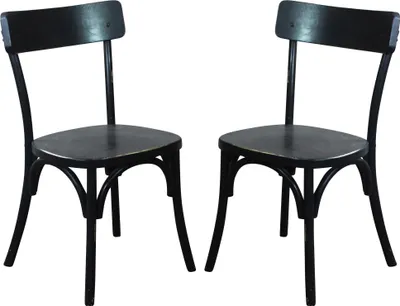 Immagine prodotto di Milani Home - Sedia in legno di olmo cm 45 l x 42 p x 87 h - Nero
