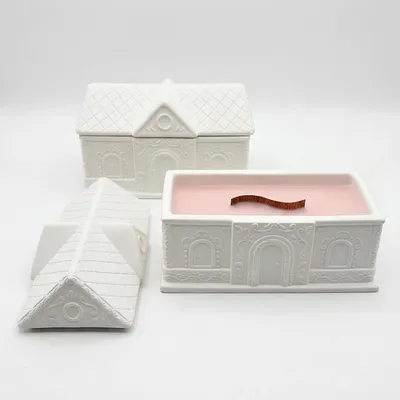 Image de Bougie Grande Maison - Blanche Jardin Fleuri KP39867