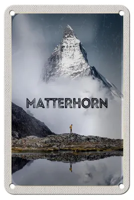 Produktbild von Blechschild Reise 12x18cm Matterhorn Schweiz Wanderung Berg Schild