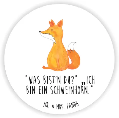 Produktbild von Mr. & Mrs. Panda magnet Einhorn Fuchs - Weiß - Geschenk, für kühlschrank, büromagnete, Unicorn, Fuchshörnchen, Kühlschrankmagnet, Füchse, Einhörner, pinnwand, Unicorns