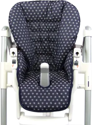 Produktbild von BAMBINIWELT Ersatzbezug, Sitzkissen, Bezug für Peg-Perego-Prima-Pappa-Diner STERNE marine