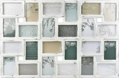 Image de accent by nielsen Cadre photo Collage 24 photos de 10x15 cm, Blanc antique, Format extérieur : 88,5x57x2,5 cm