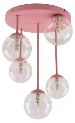 Produktbild von Olucia - STACY - Deckenleuchte - Rosa / Transparent, KI-generiertes Bild